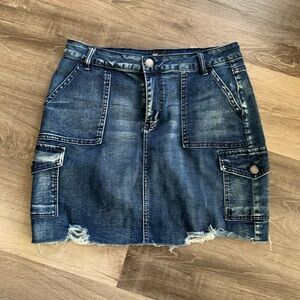 Denim Cargo Skirt